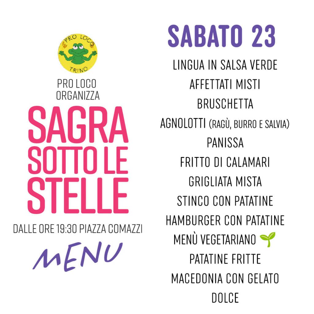 SABATO 23 Agosto