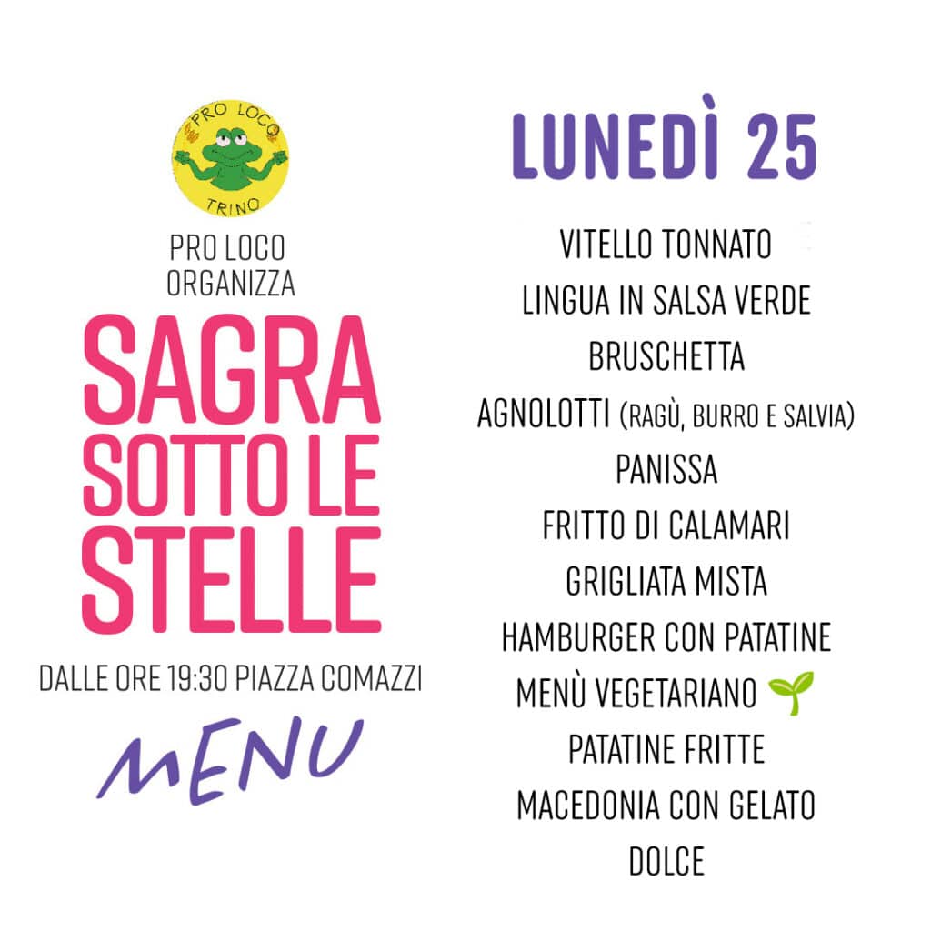 LUNEDI' 25 Agosto